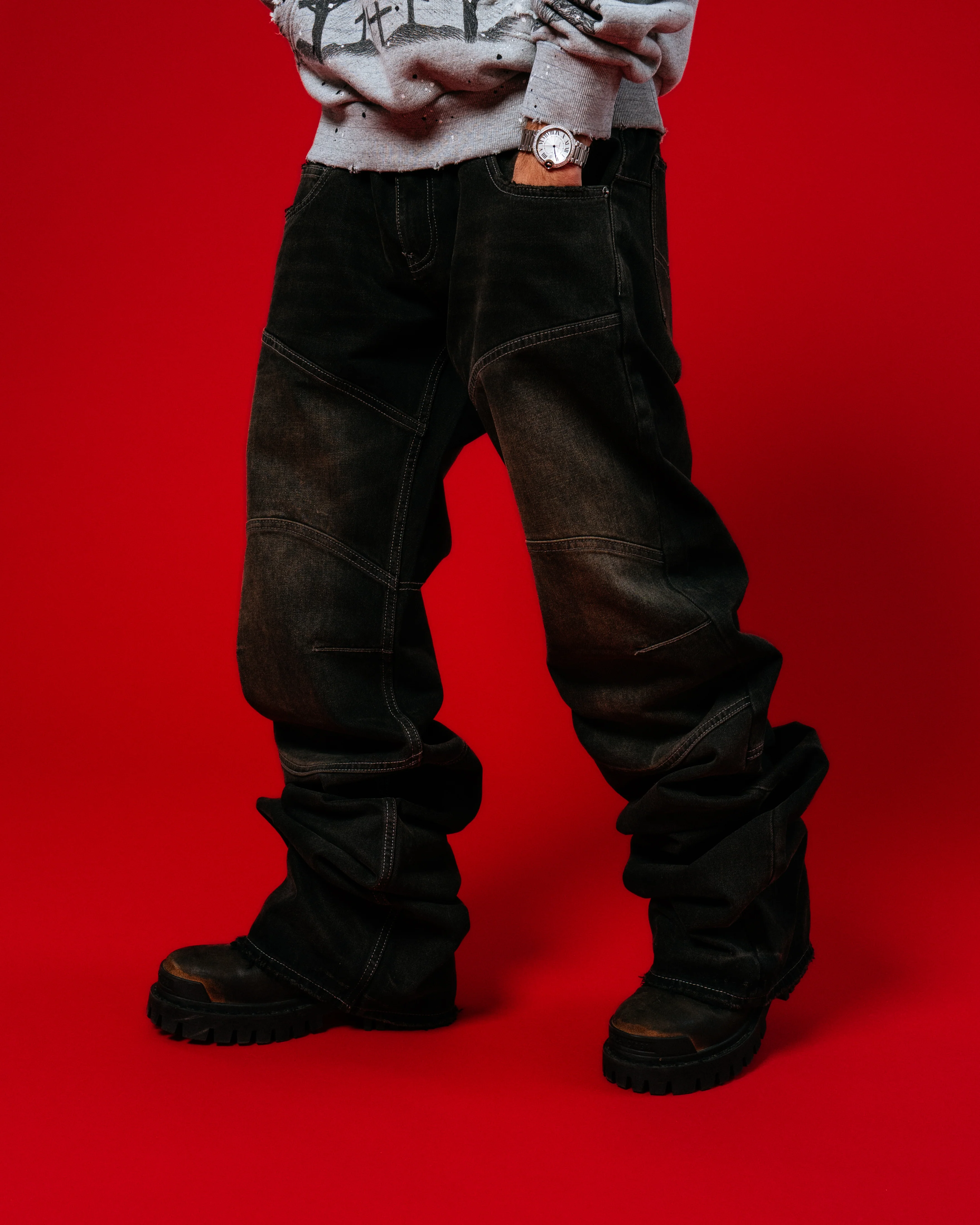 Black Moto Denim - Image 4