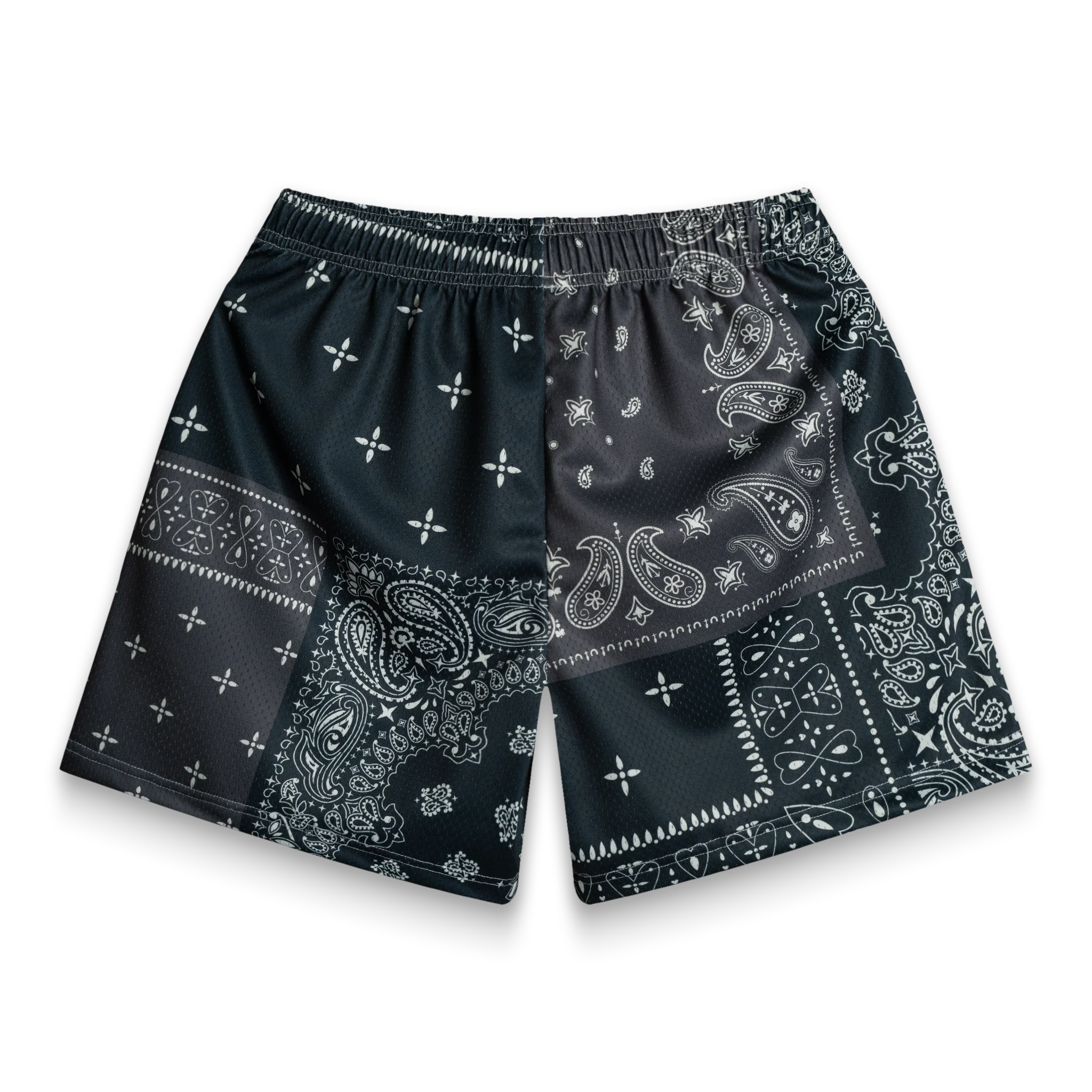 Black Patchwork Paisley Shorts - Image 3