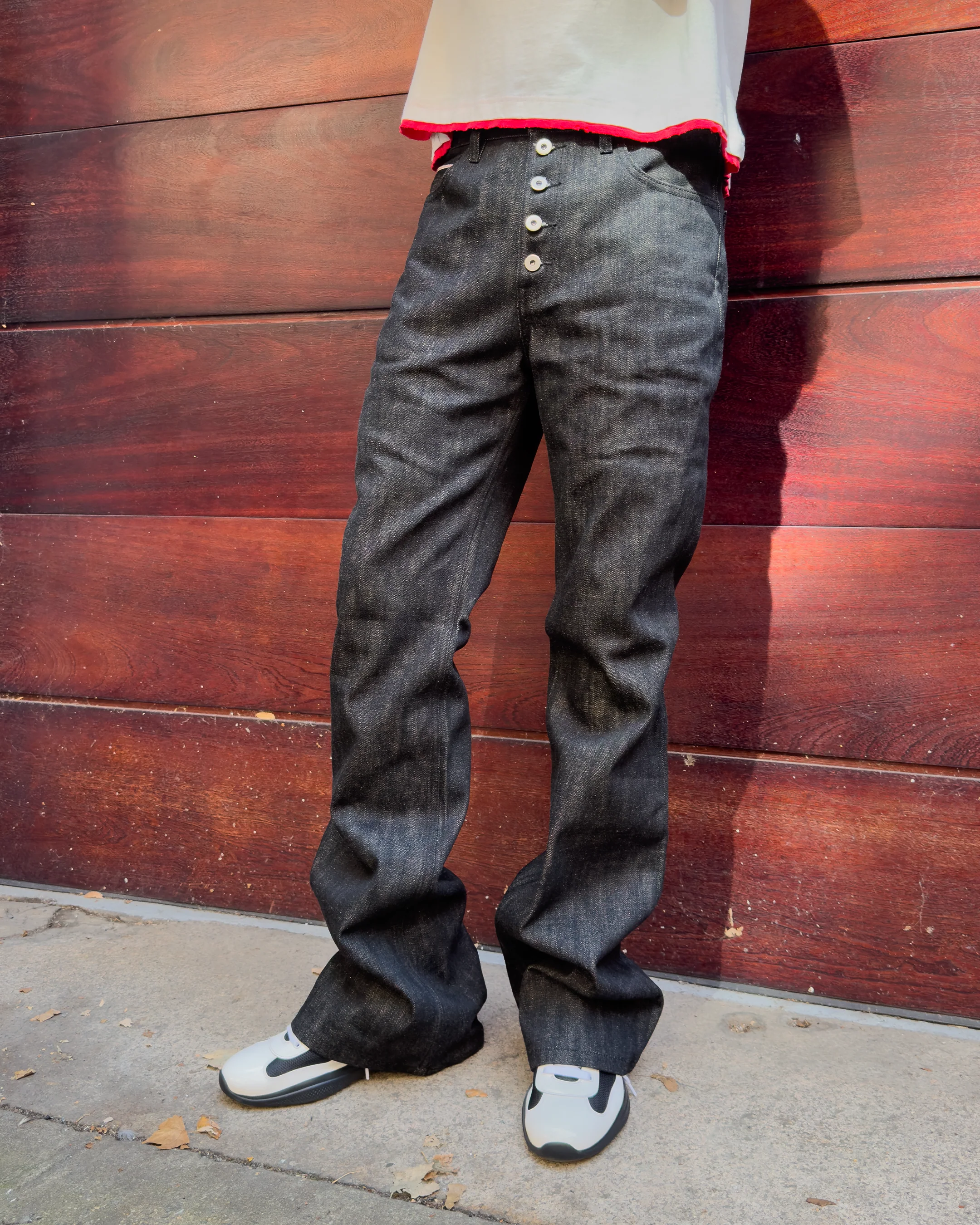 Black Raw Flare Denim - Image 3