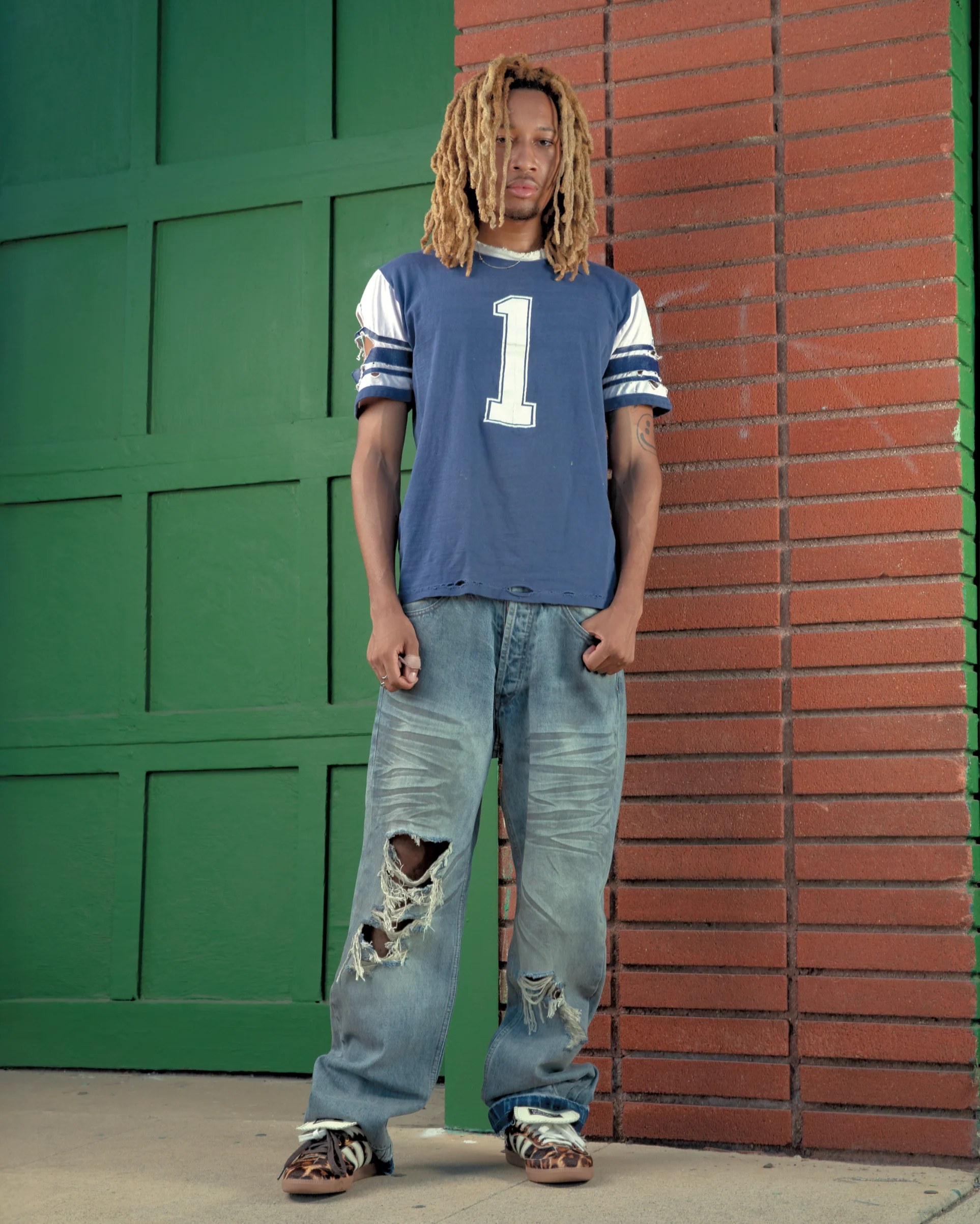 Blue Dirty Wash Denim - Image 2