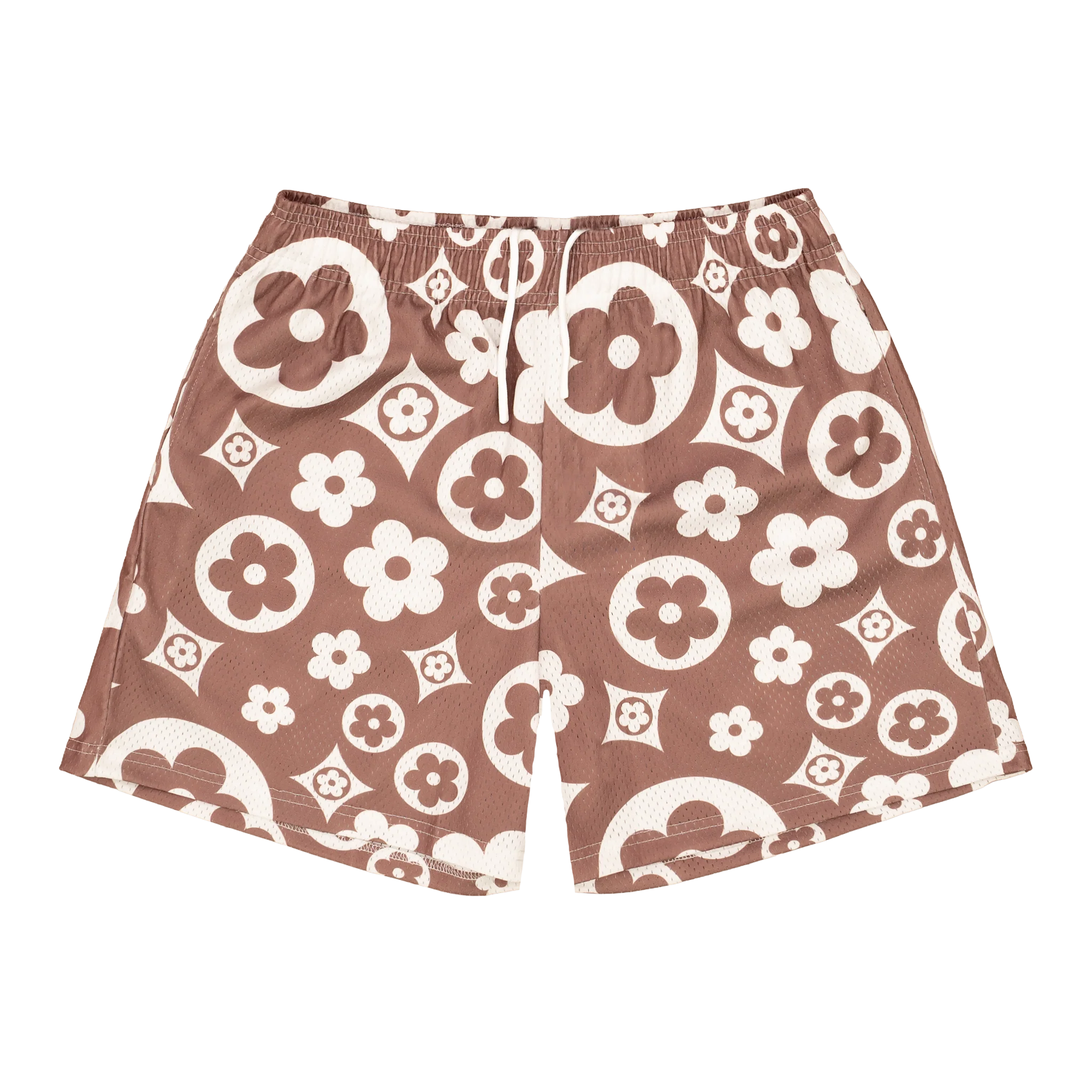 Brown Flower Shorts