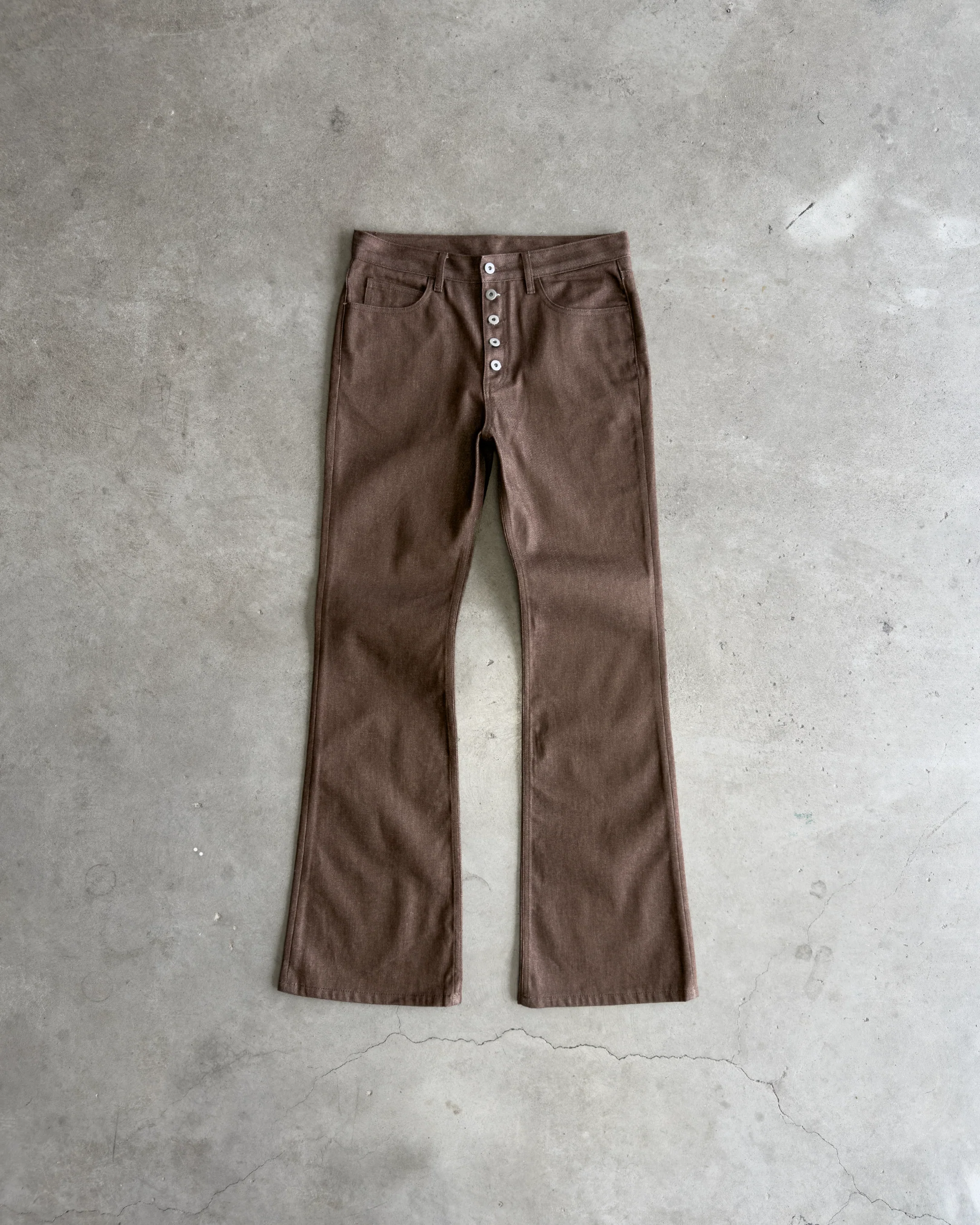 Brown Raw Flare Denim - Image 3
