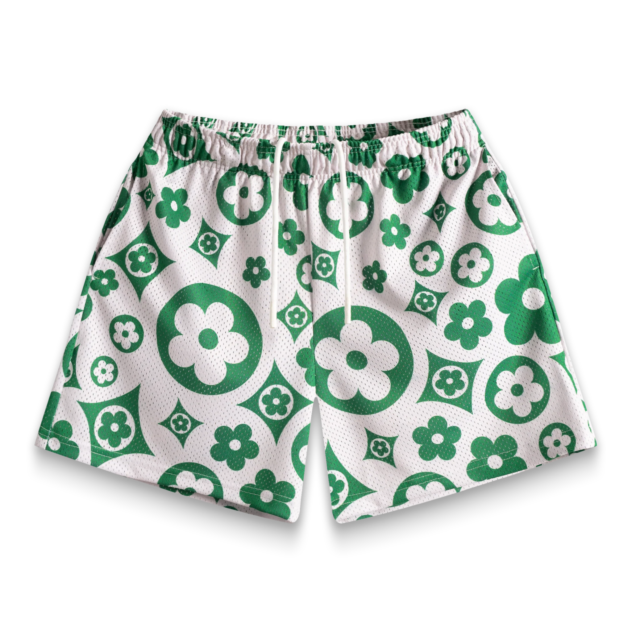 Cream Flower Shorts