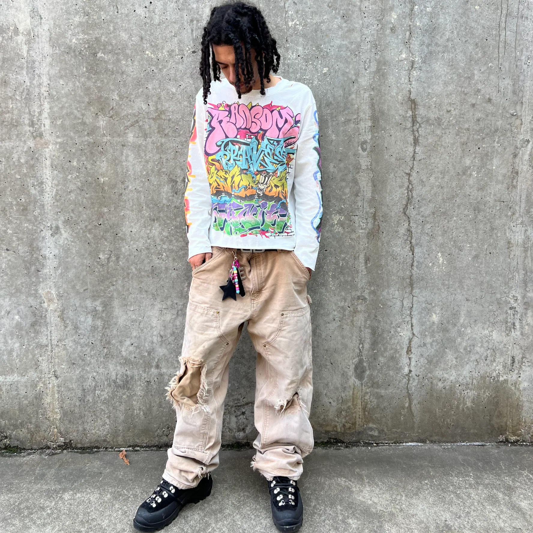 White Graf Long Sleeve Tee - Image 2
