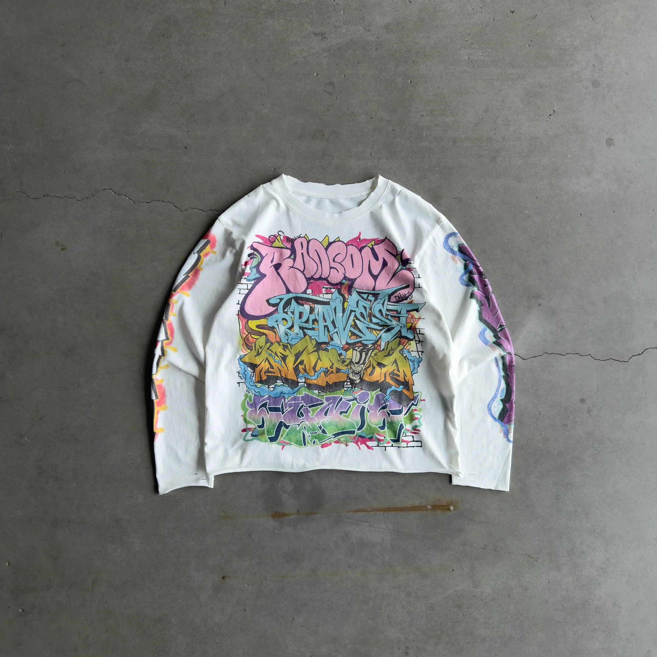 White Graf Long Sleeve Tee - Image 4