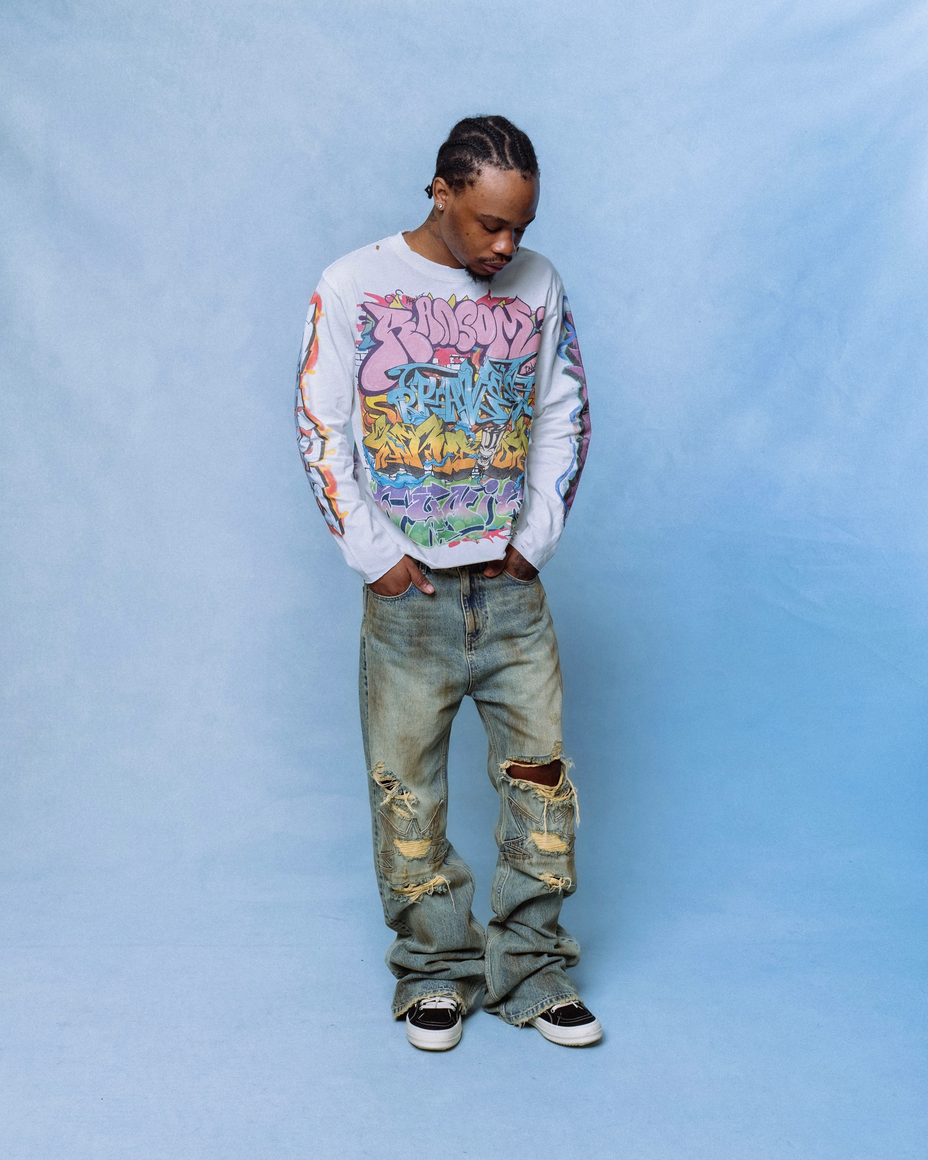 White Graf Long Sleeve Tee - Image 7