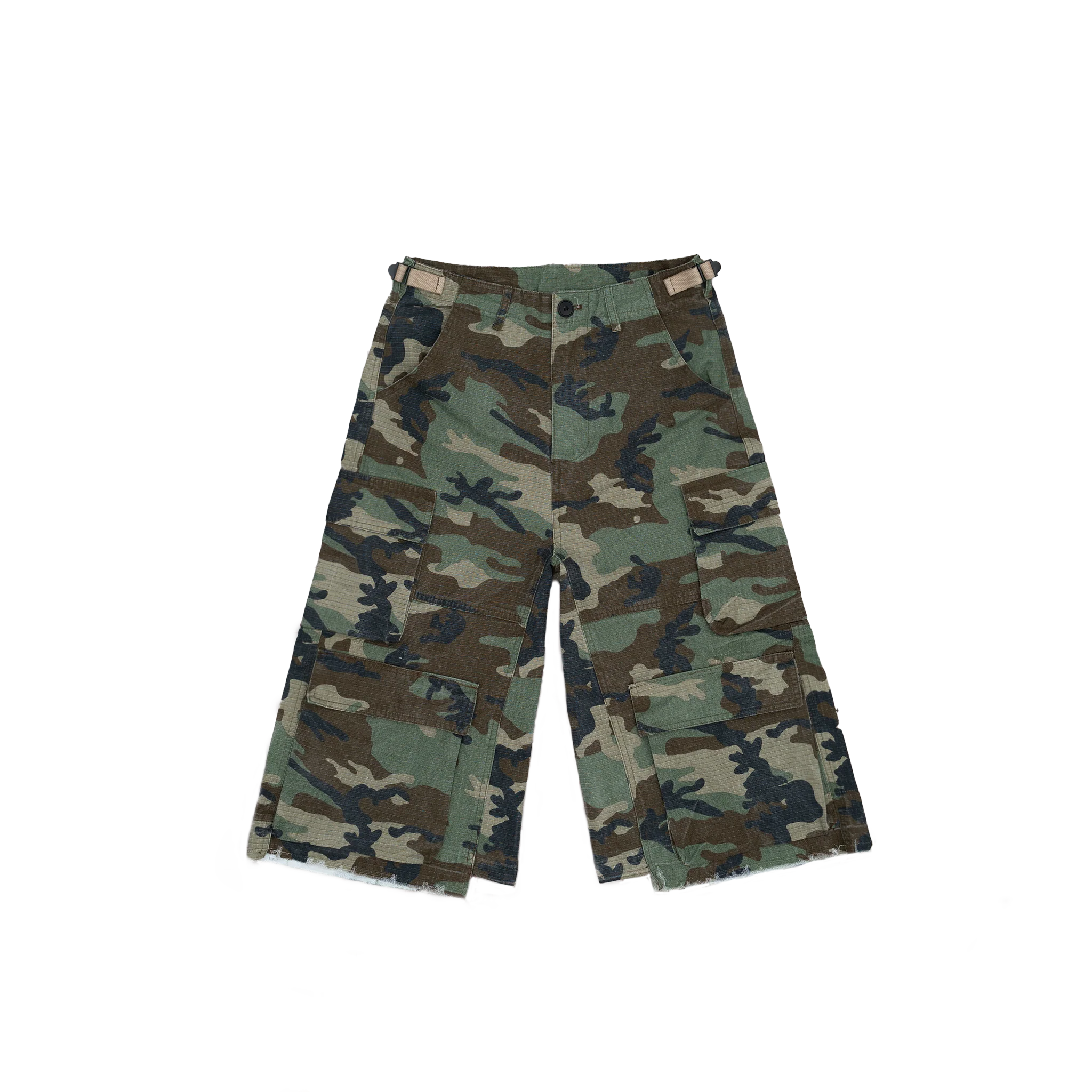 Green Camo Baggy Cargo Shorts - Image 4