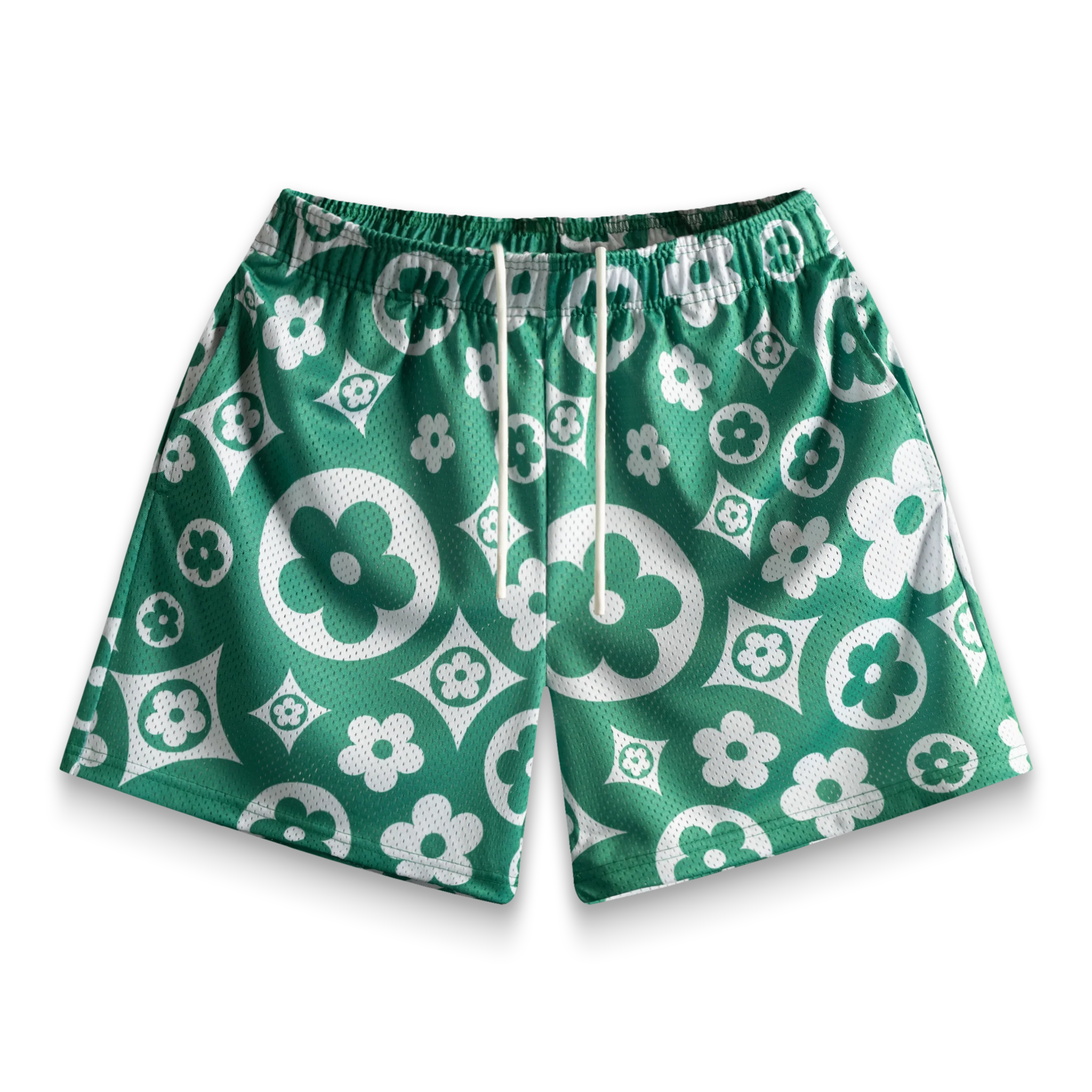 Green Flower Shorts