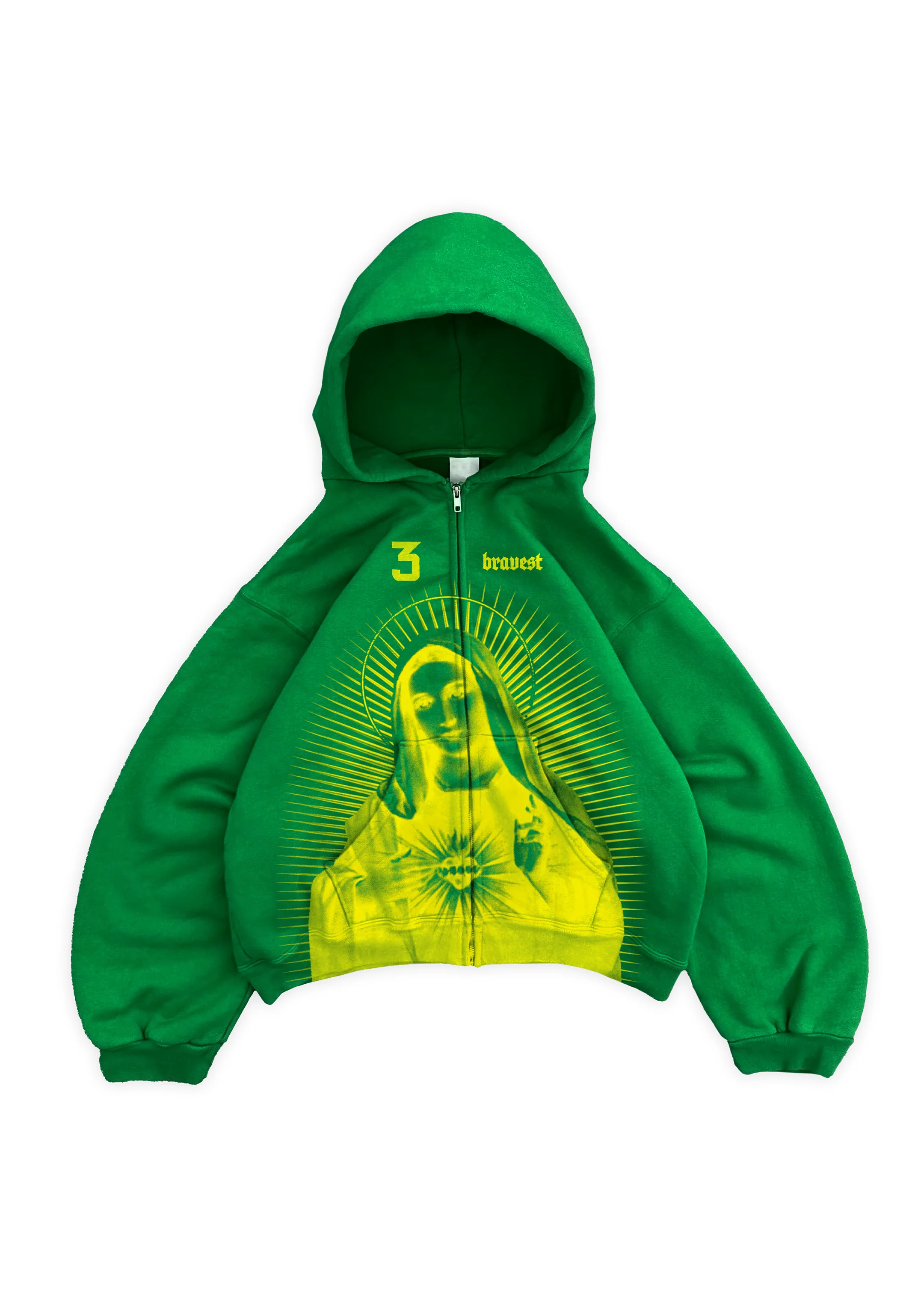 Green Mary Zip Up Hoodie (UPGRADED)