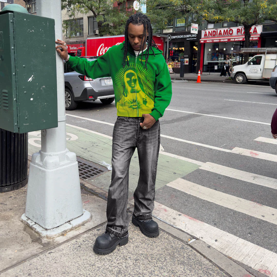Green Mary Zip Up Hoodie (UPGRADED) - Image 2