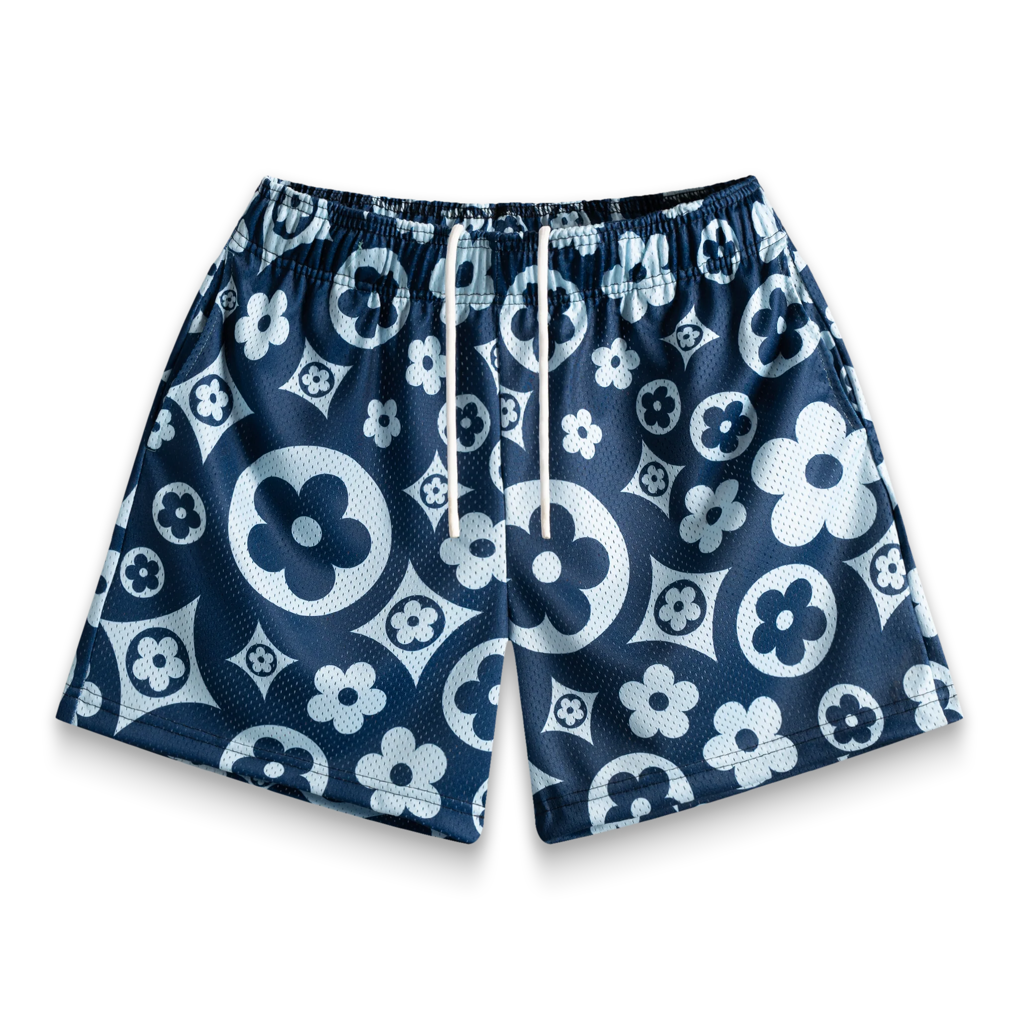 Navy Flower Shorts