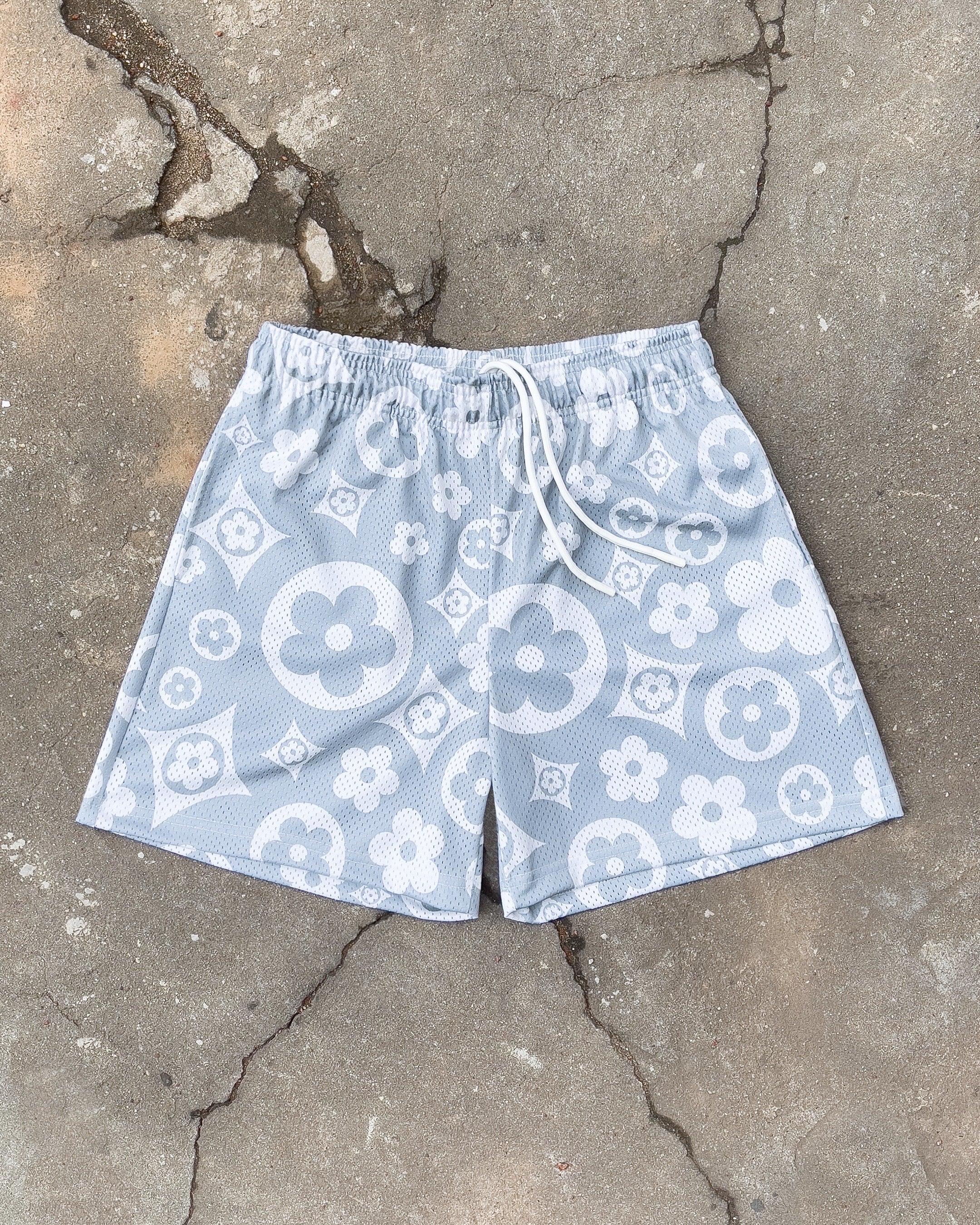 Grey Flower Shorts - Image 3