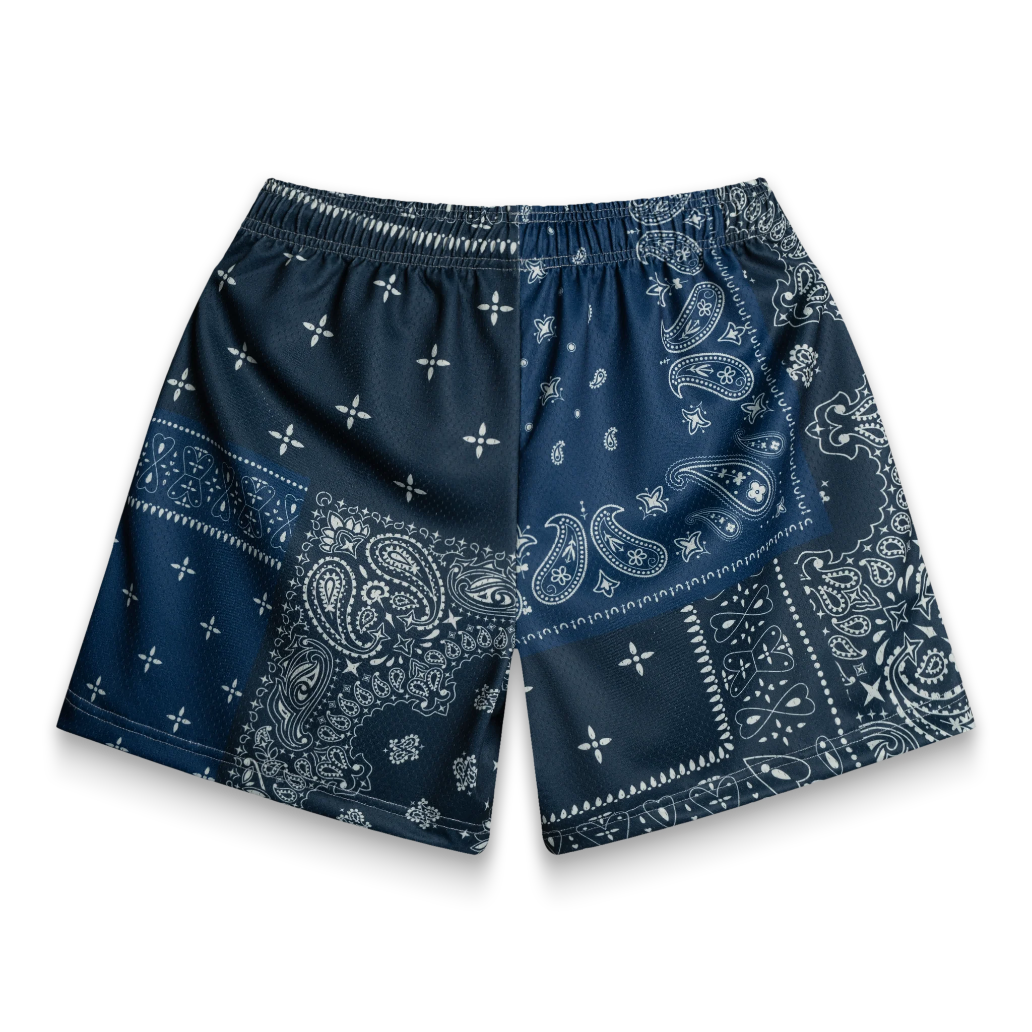 Navy Patchwork Paisley Shorts - Image 3