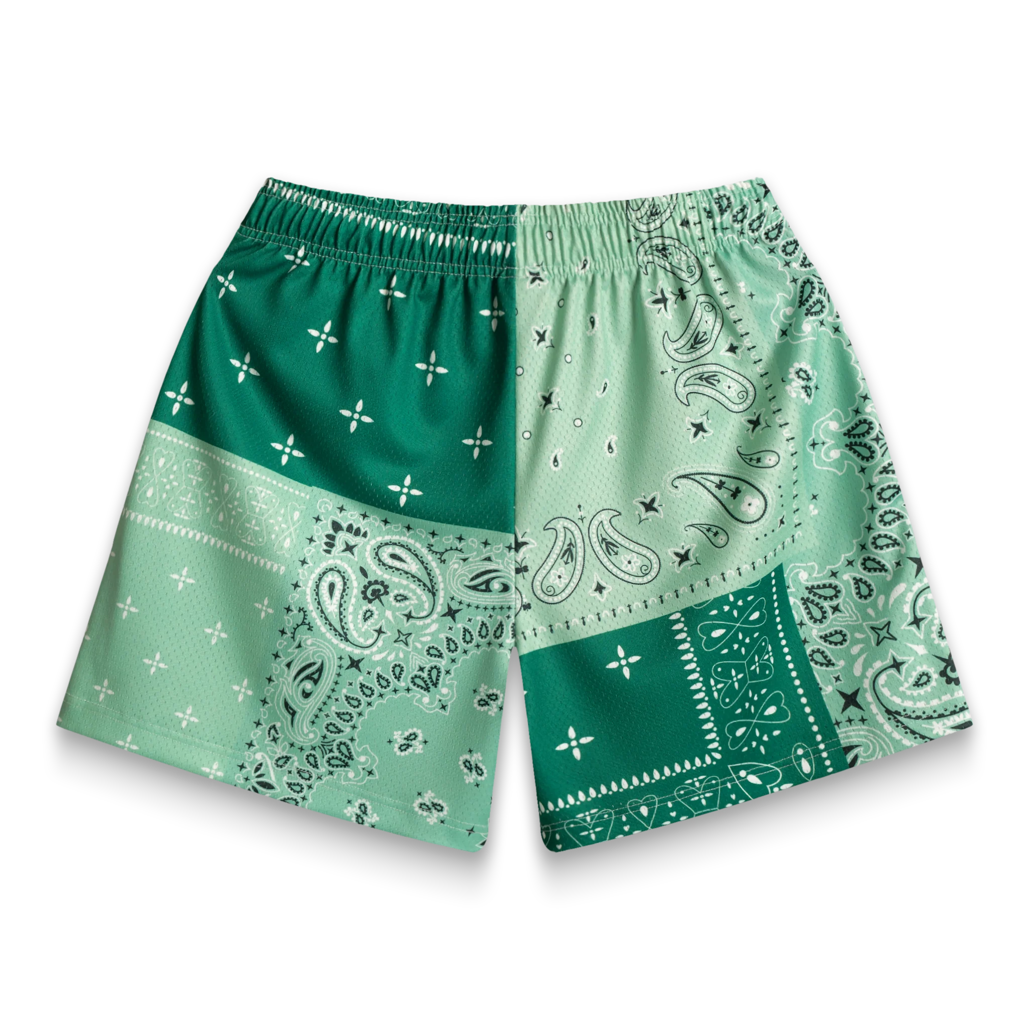 Green Patchwork Paisley Shorts - Image 3