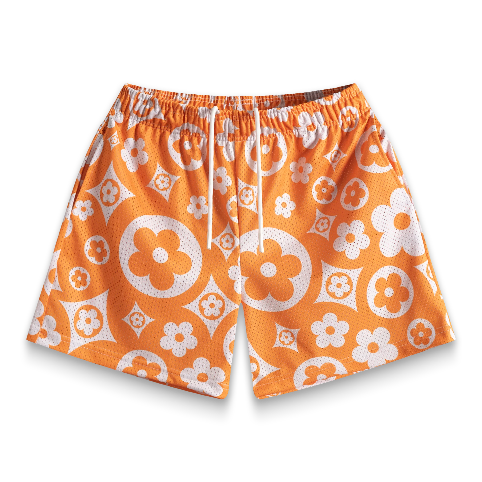 Orange Flower Shorts