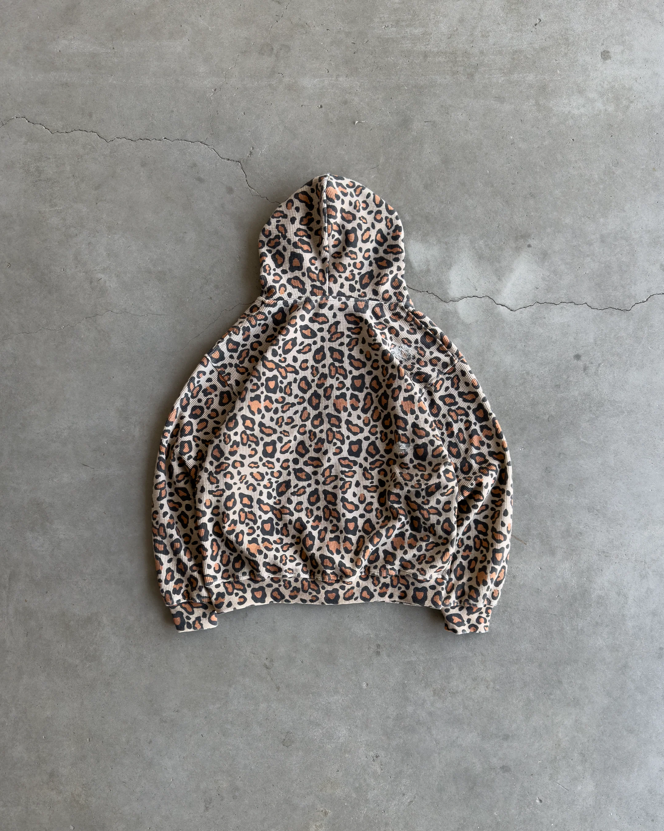 Orange Leopard Thermal Zip Hoodie - Image 3