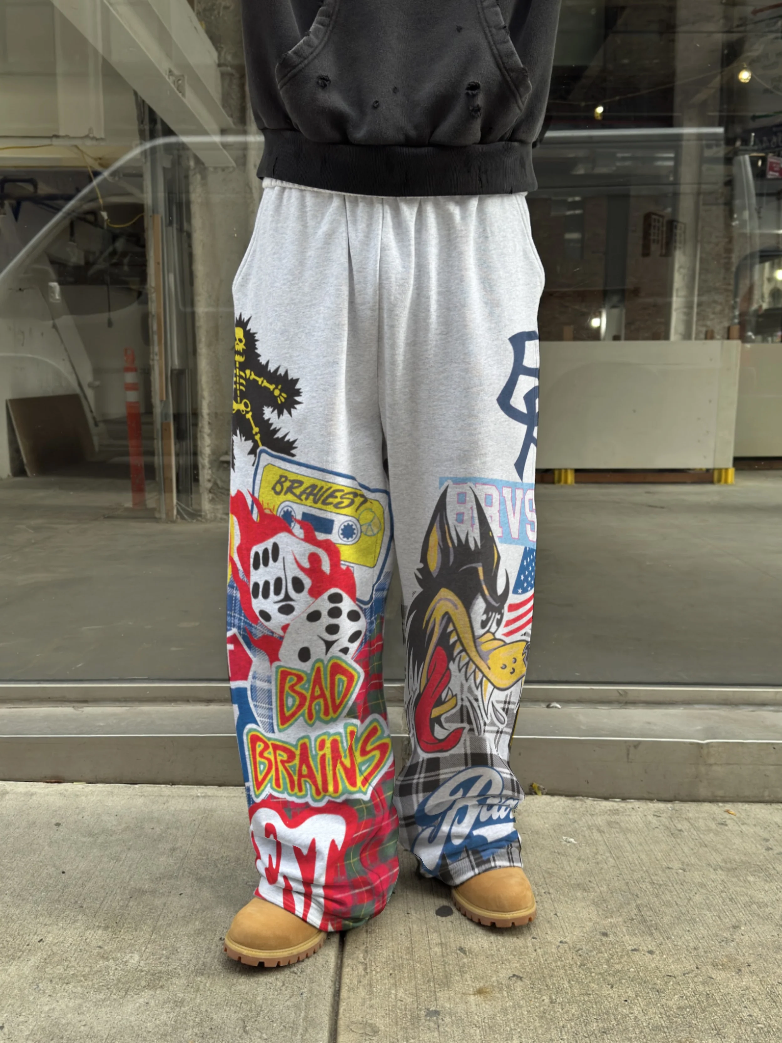 Patchwork Baggy Sweatpants - Image 3