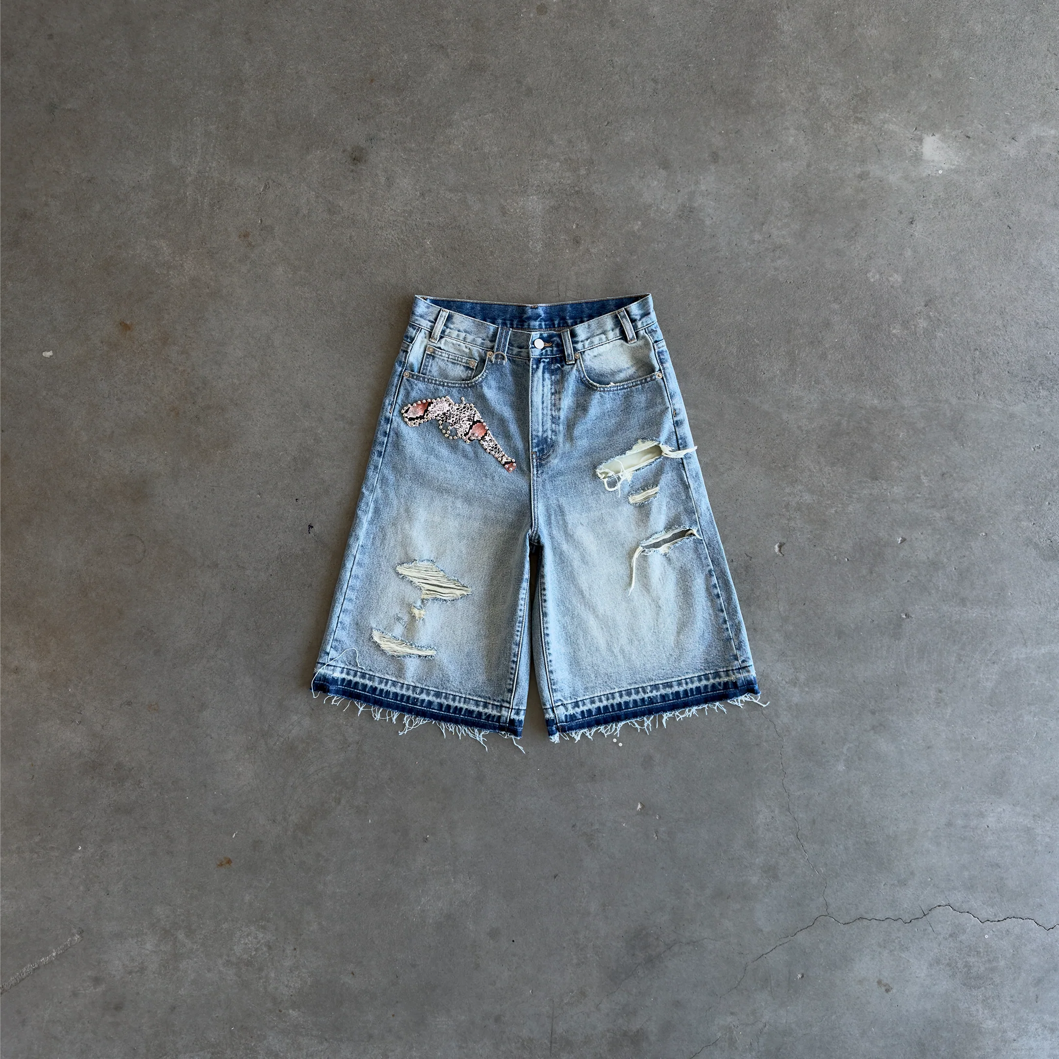 Vintage Blue Pistol Jorts - Image 3
