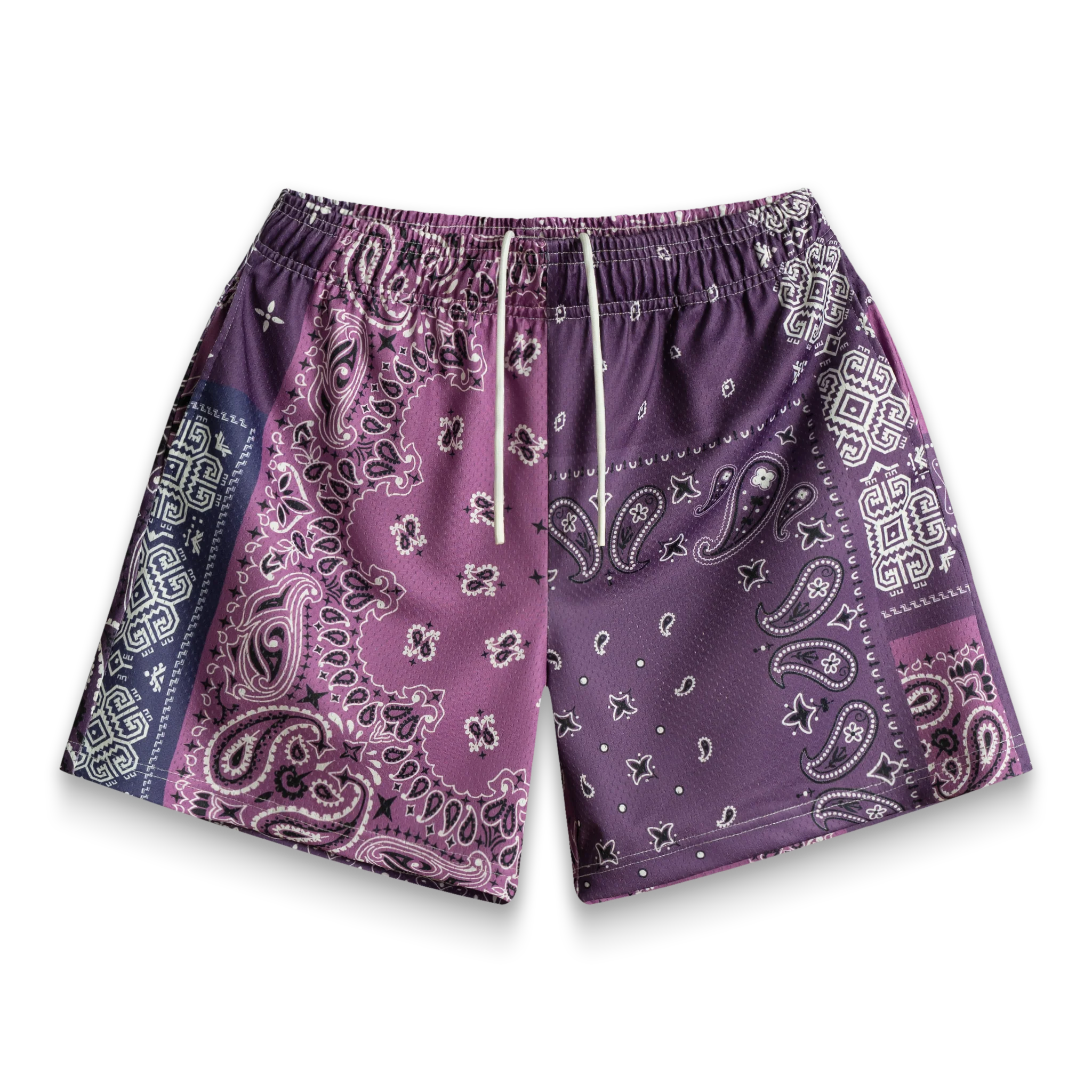 Purple Patchwork Paisley Shorts