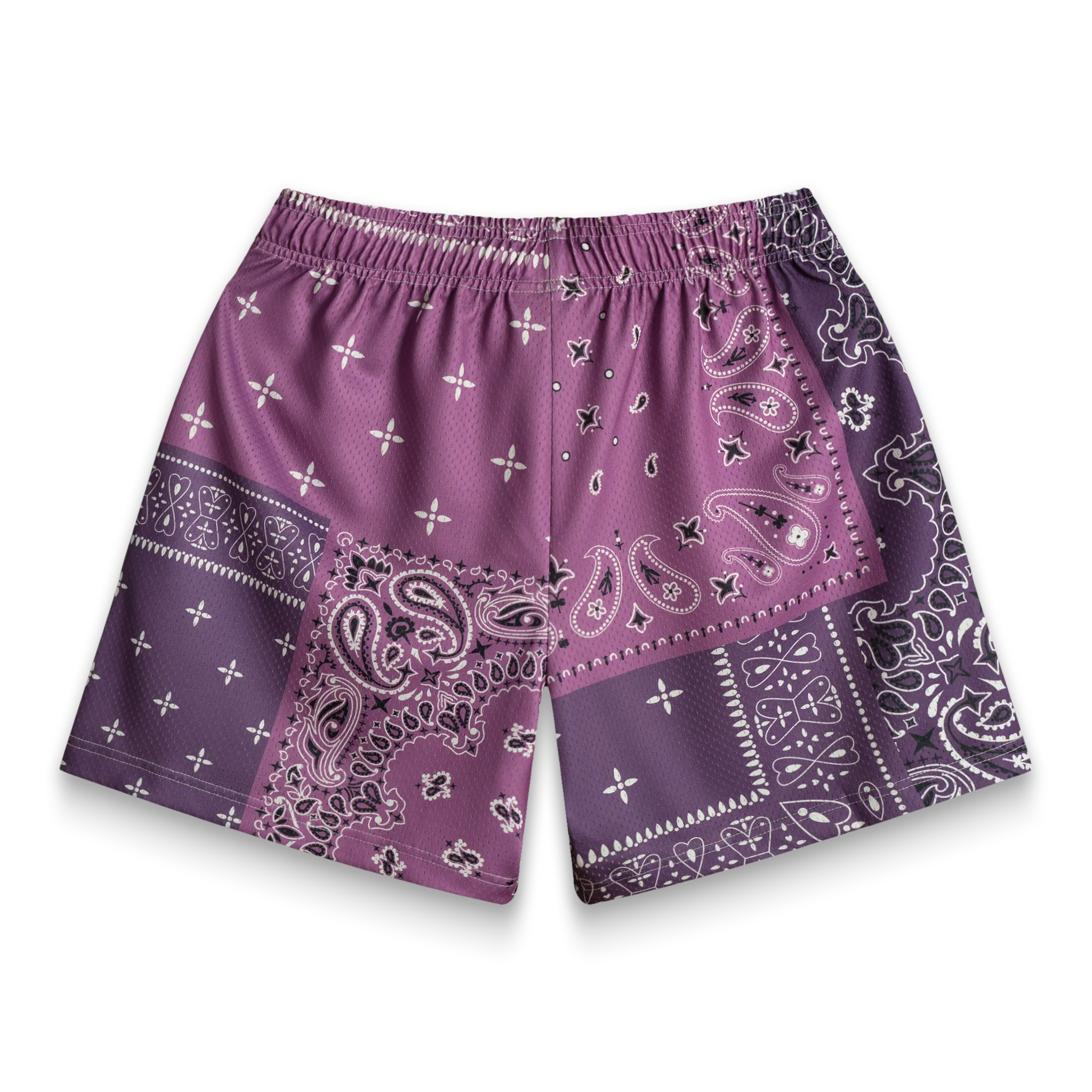 Purple Patchwork Paisley Shorts - Image 2