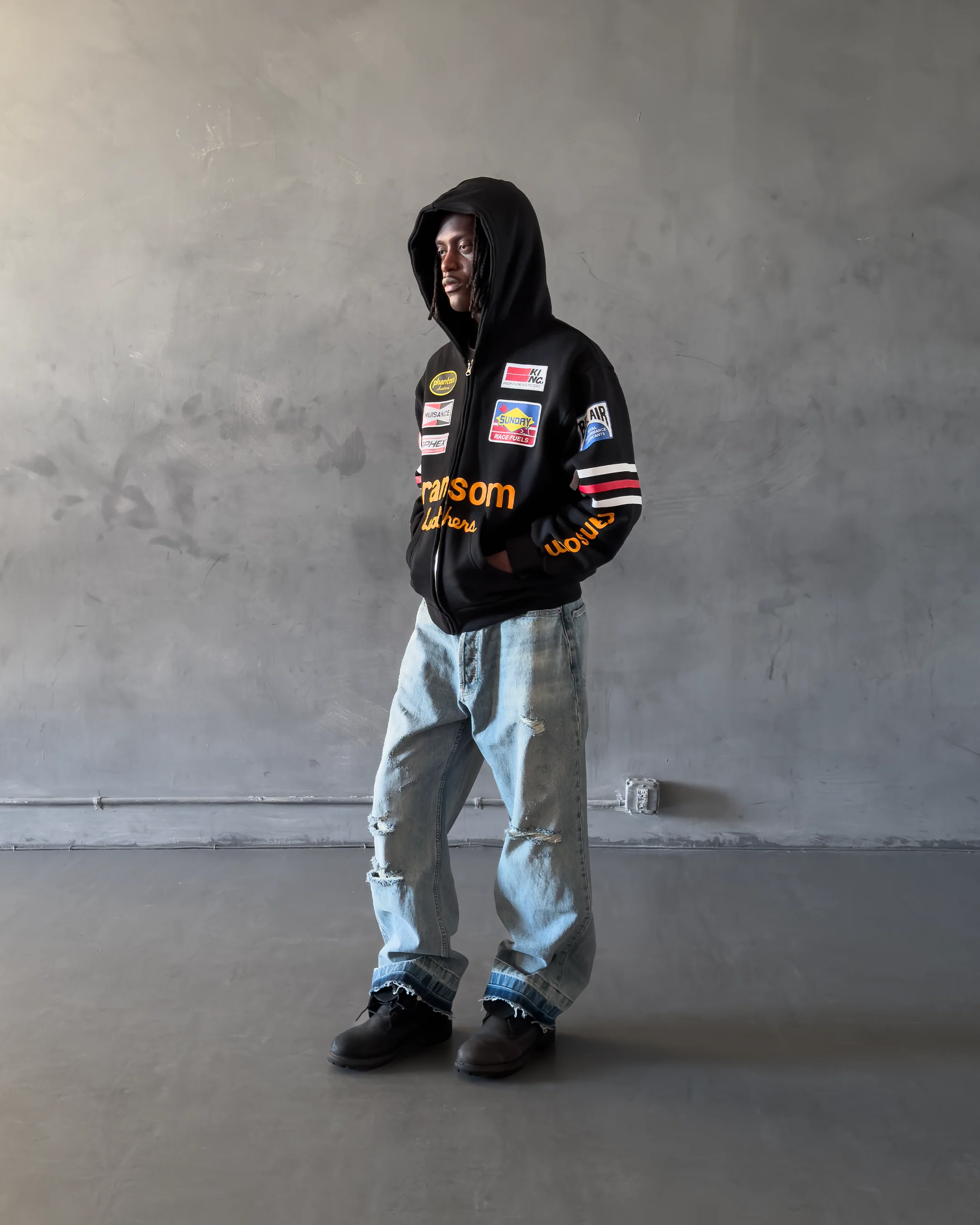 Ransom Zip Hoodie Black - Image 4