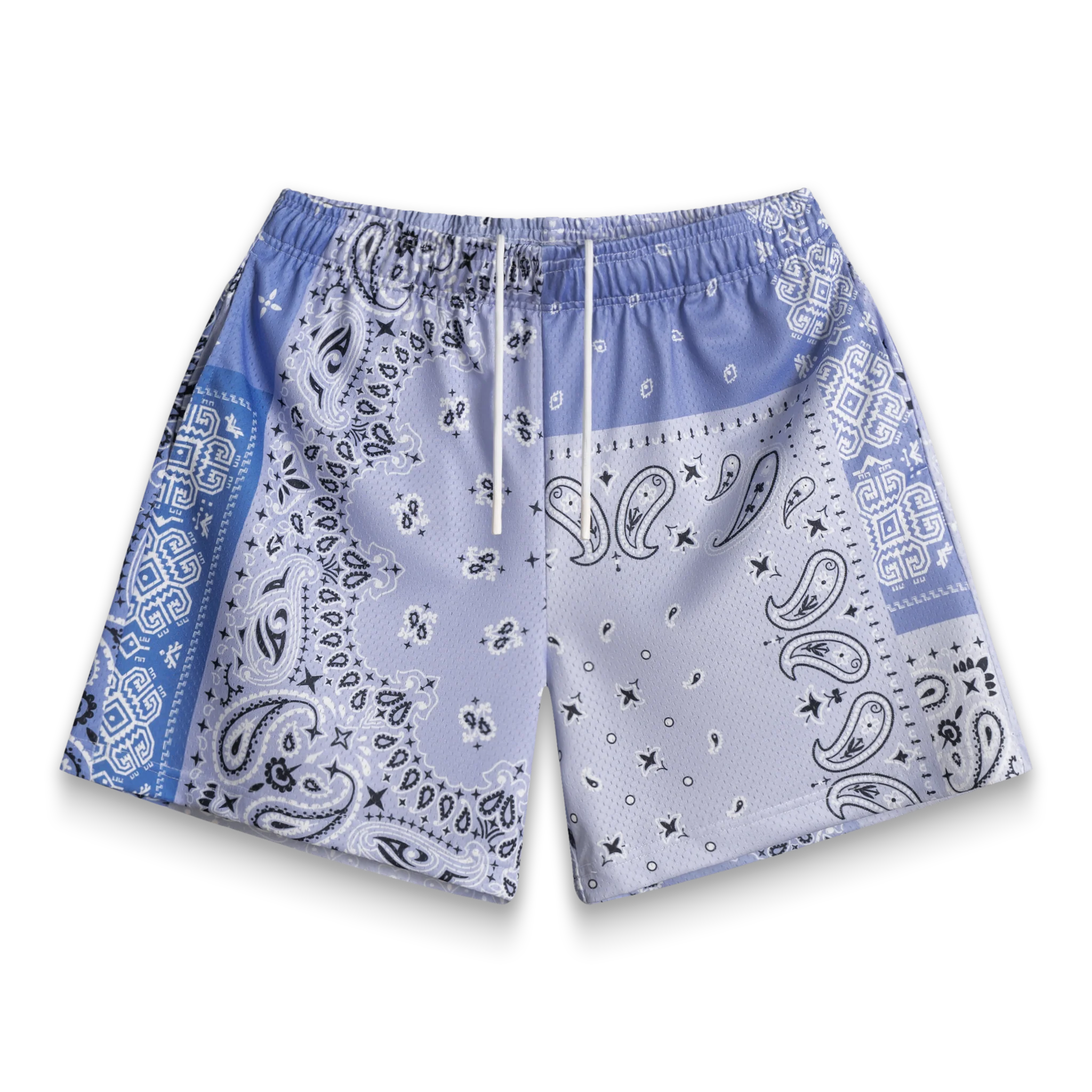 Sky Patchwork Paisley Shorts