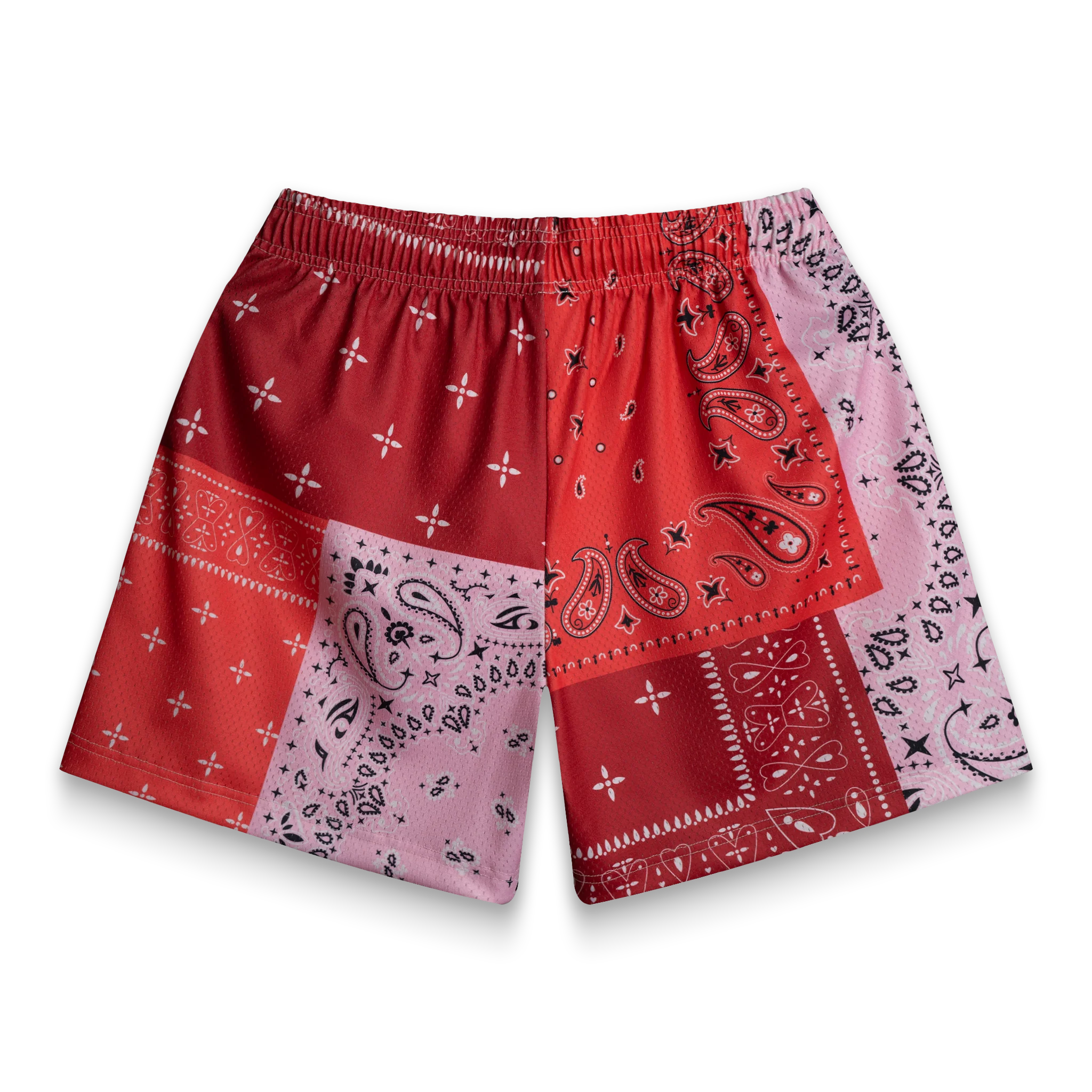 Red Patchwork Paisley Shorts - Image 2