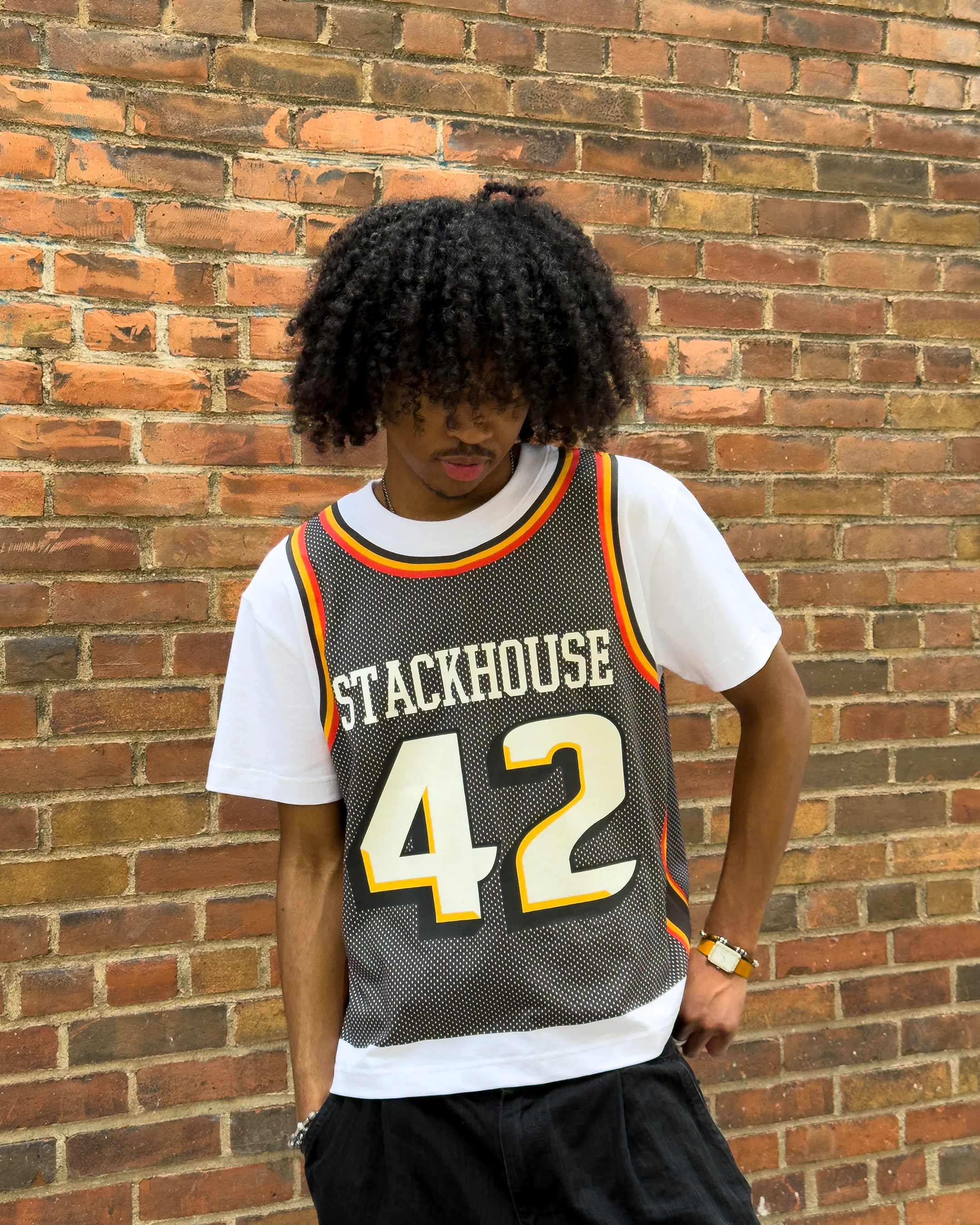Black Stacks Jersey Tee - Image 4