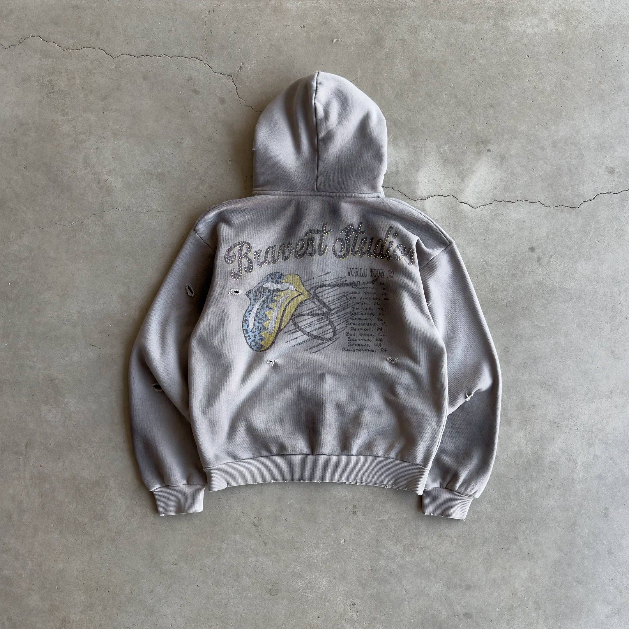 Grey Tour Zip Hoodie - Image 2