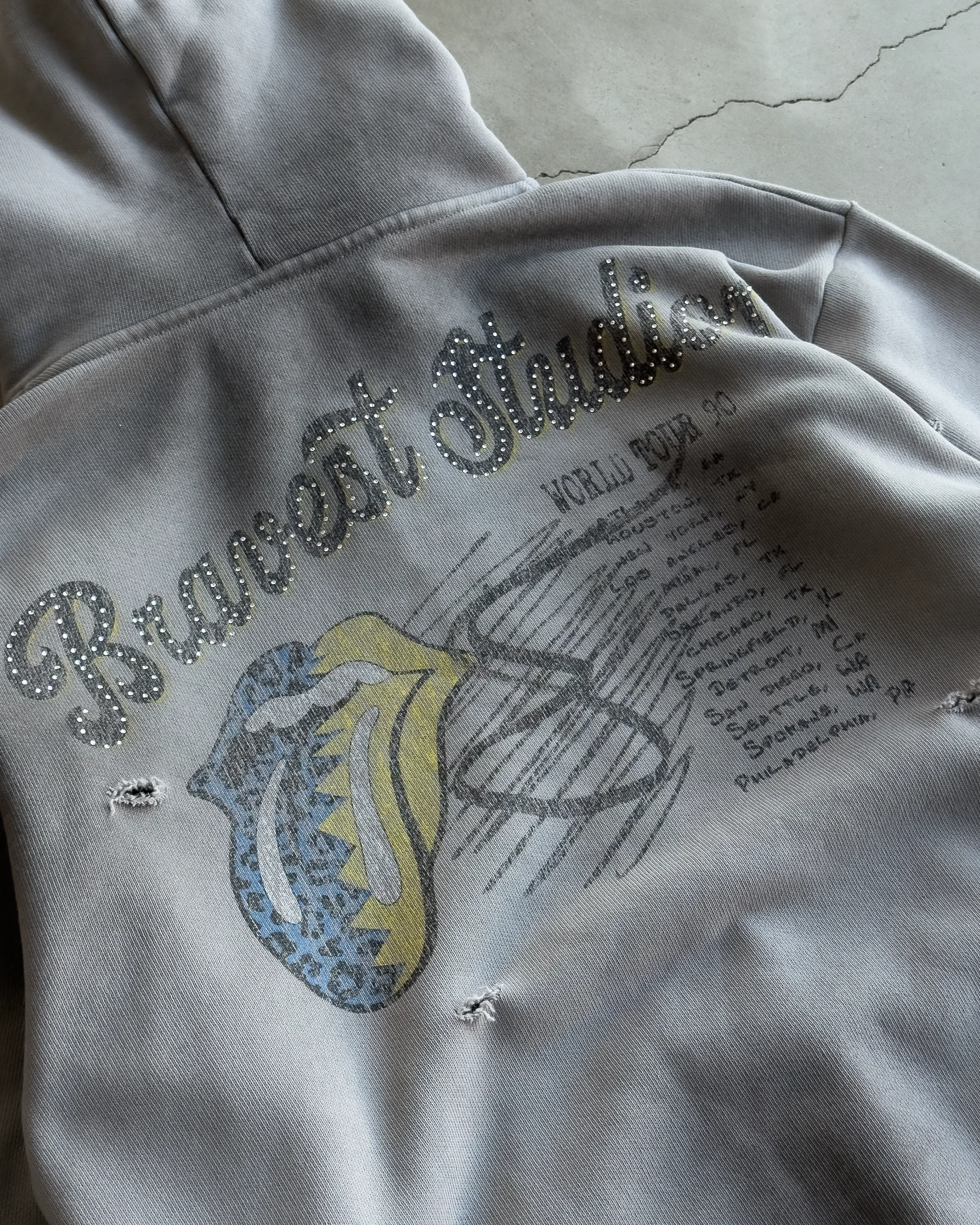 Grey Tour Zip Hoodie - Image 3