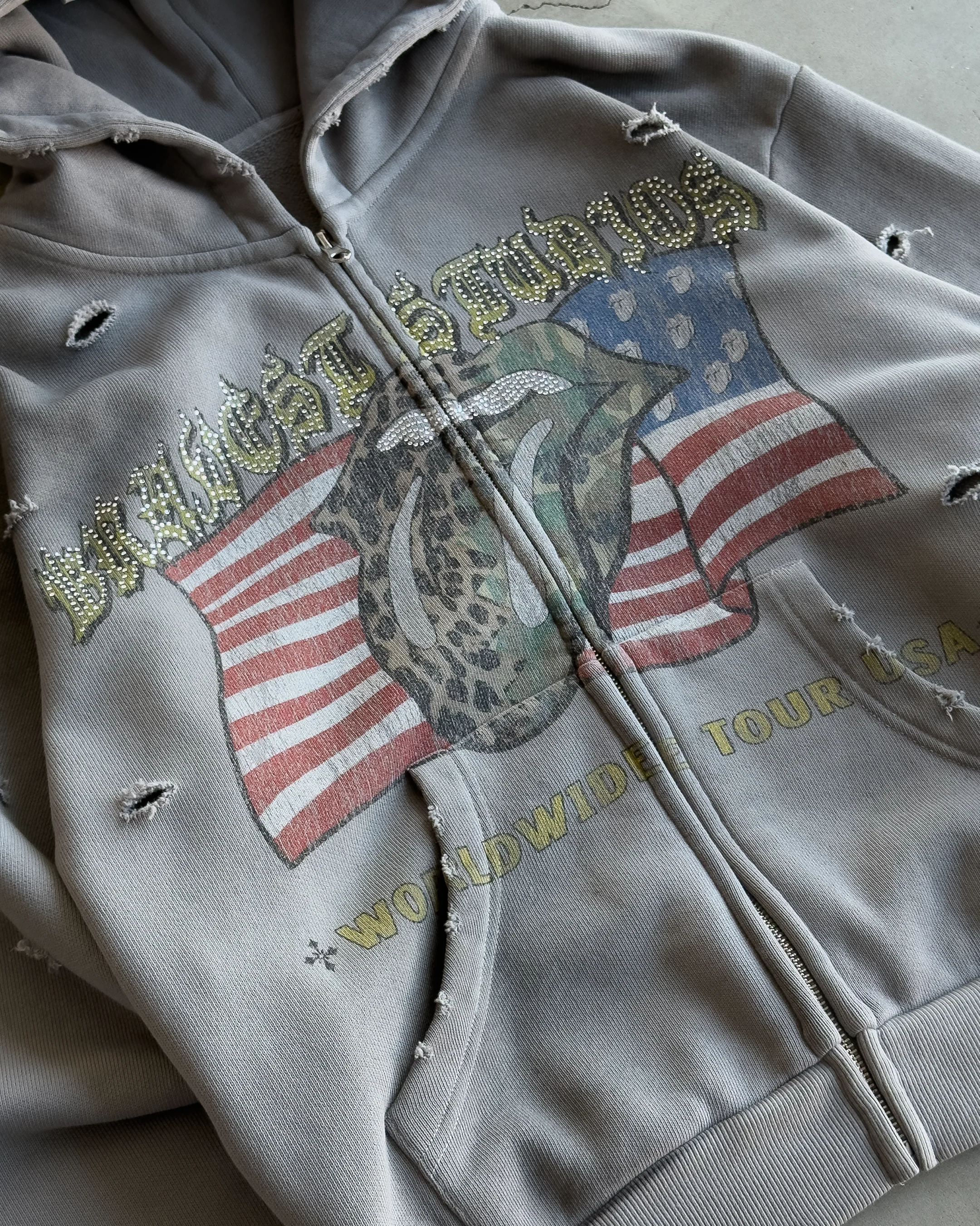 Grey Tour Zip Hoodie - Image 4