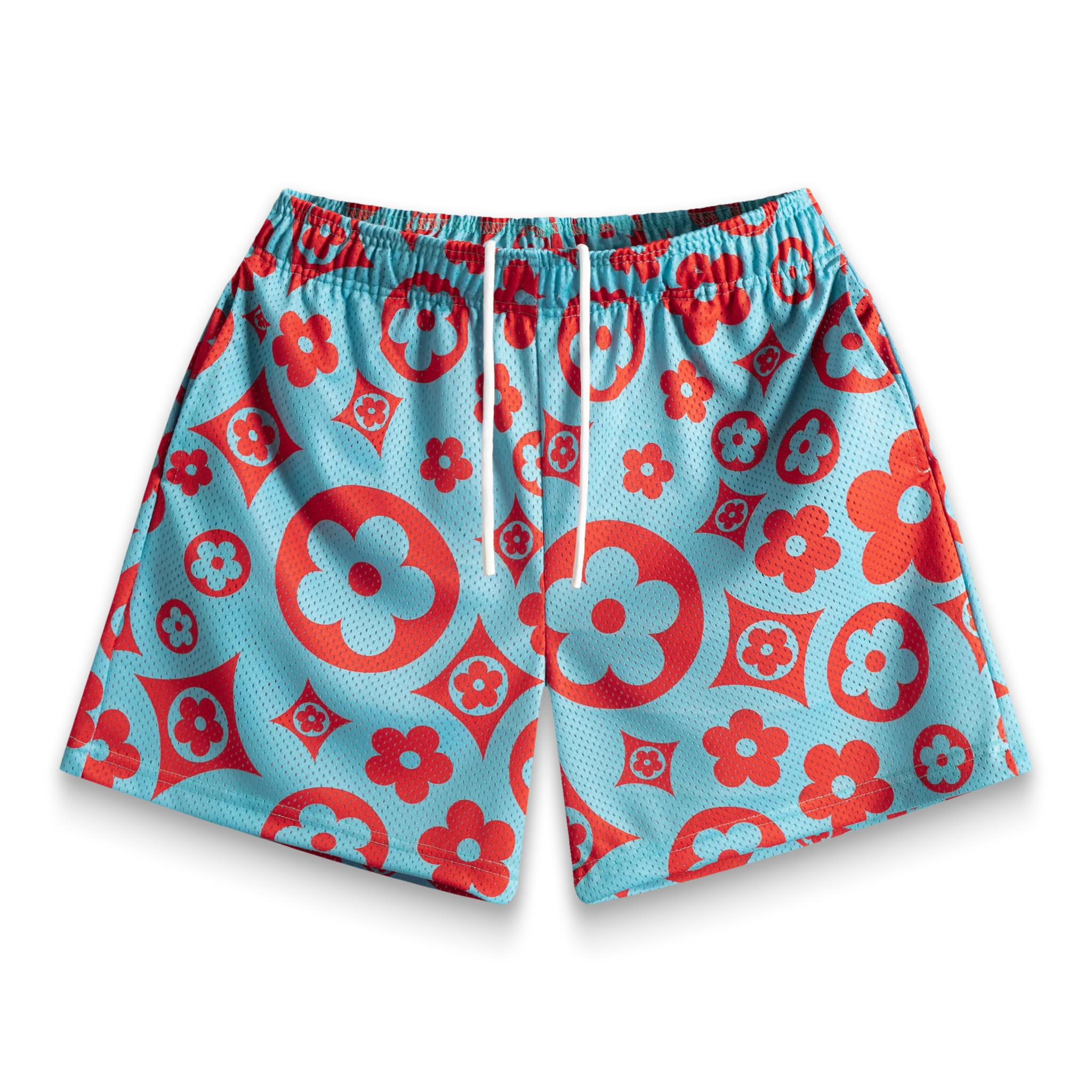 Turquoise Flower Shorts