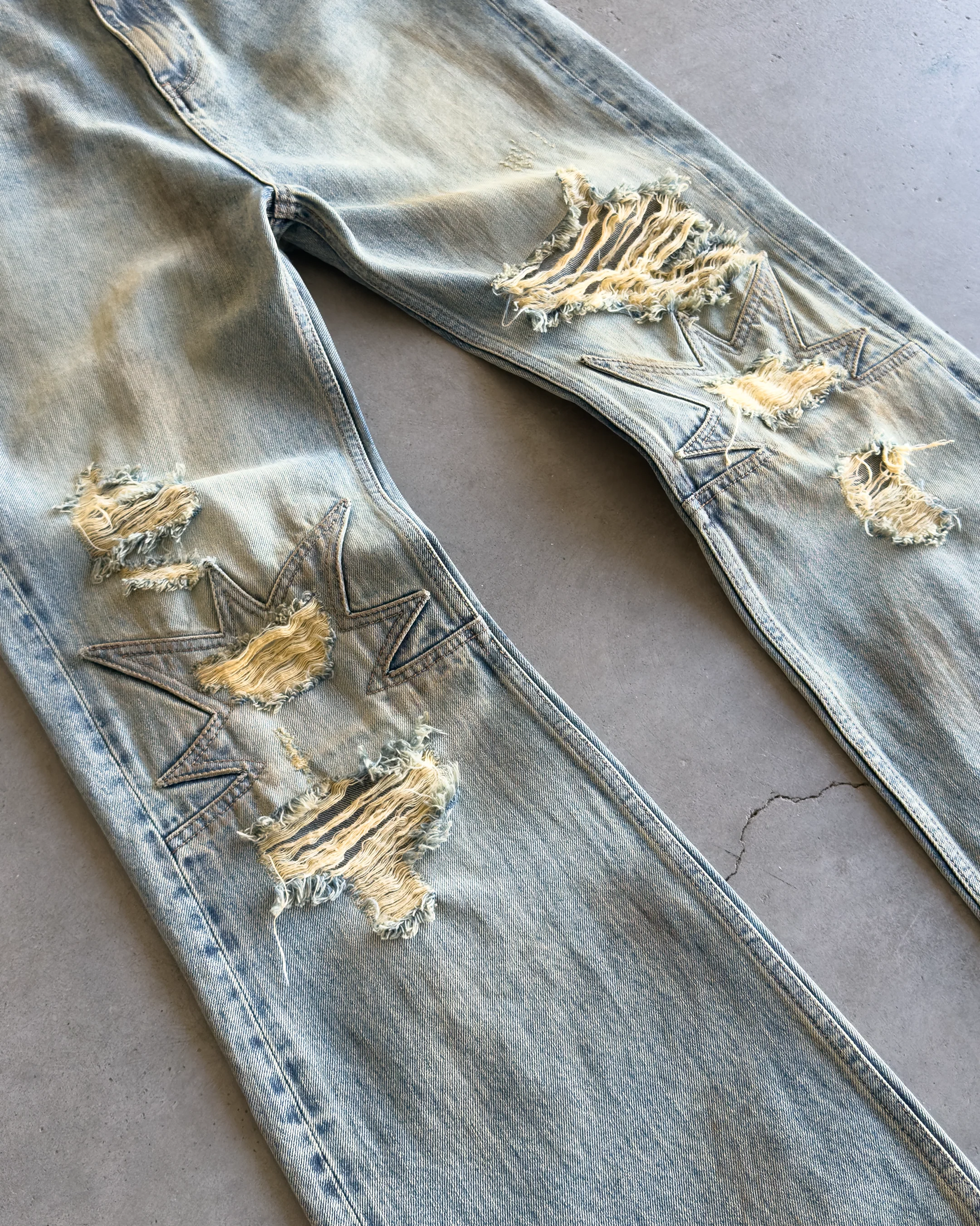 Urchin Dirty Wash Flare Denim - Image 3