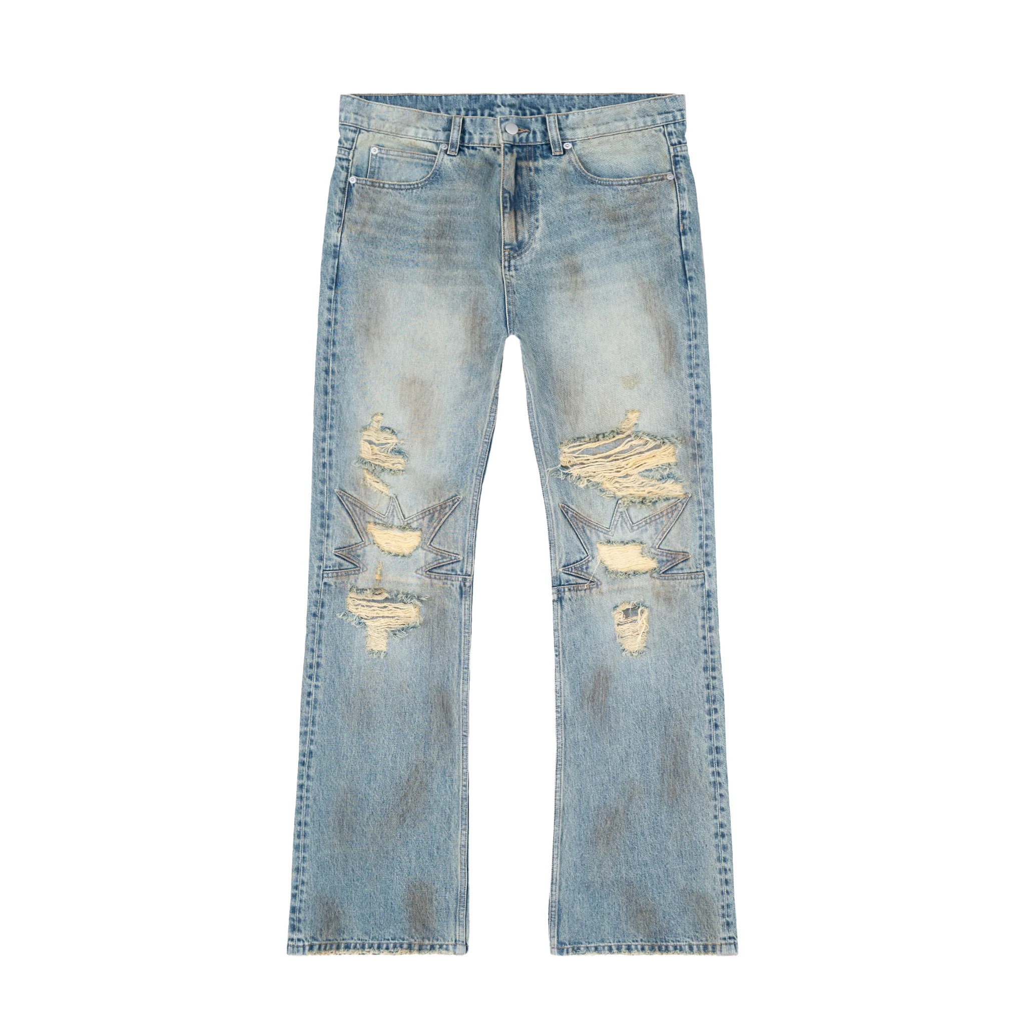 Urchin Dirty Wash Flare Denim - Image 7