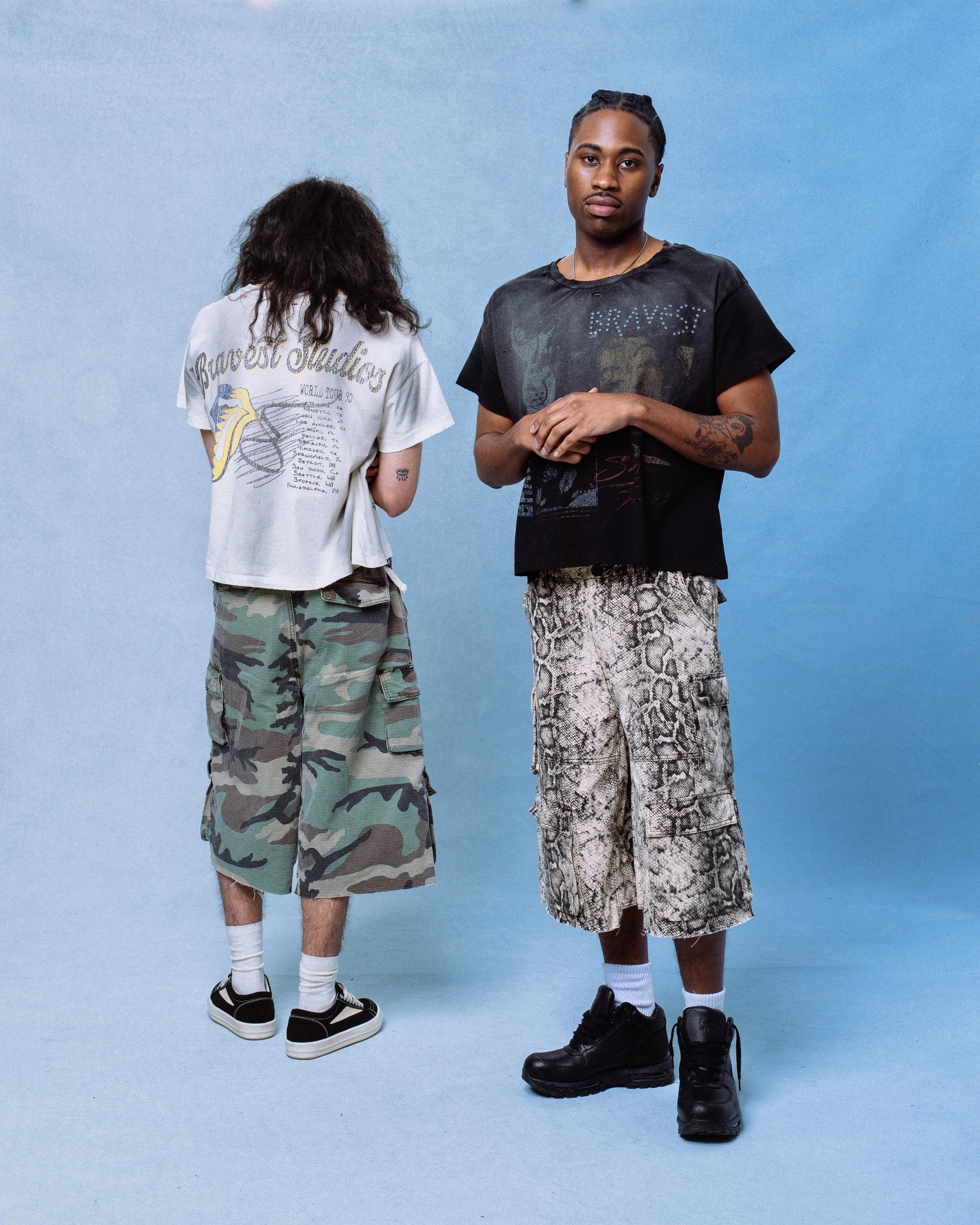 White Snake Baggy Cargo Shorts - Image 6